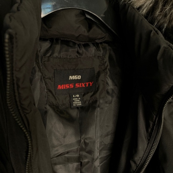 Miss Sixty Winter Coat (Black with Faux Fur Hood) - Picture 3 of 4